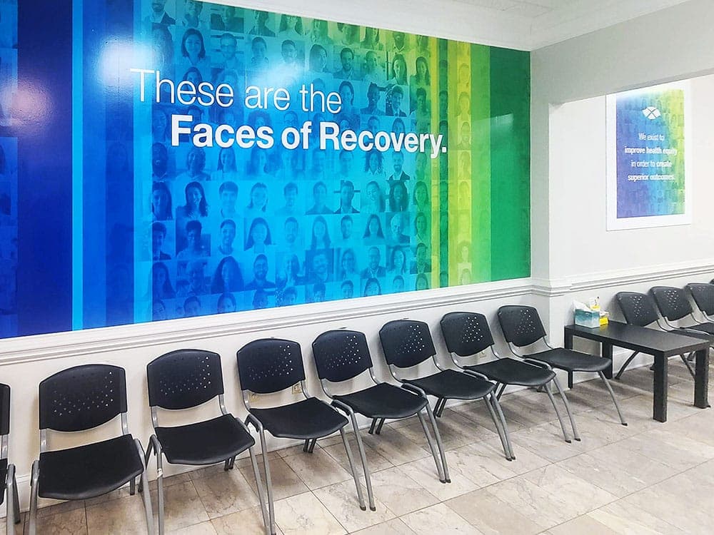 waiting area of methadone clinic in Danville VA for drug and alcohol treatment