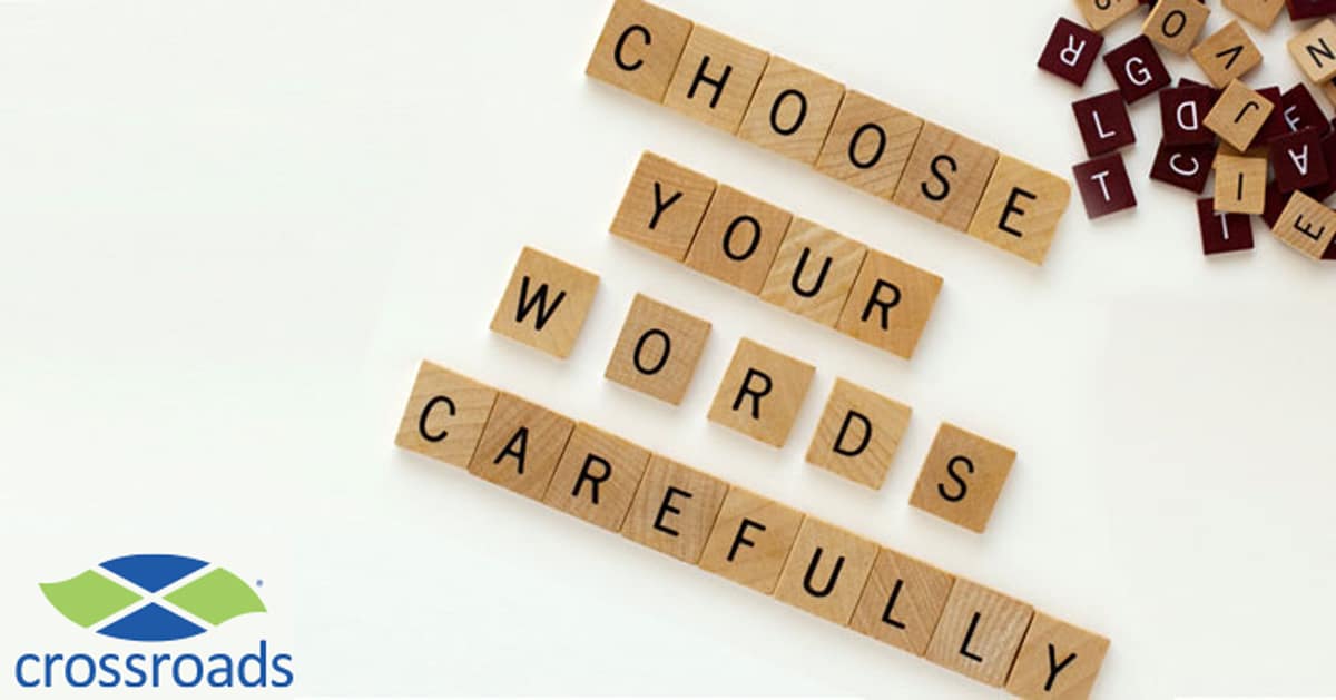Choose your words carefully graphic