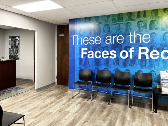 waiting area of suboxone clinic in Philadelphia on Tabor Rd