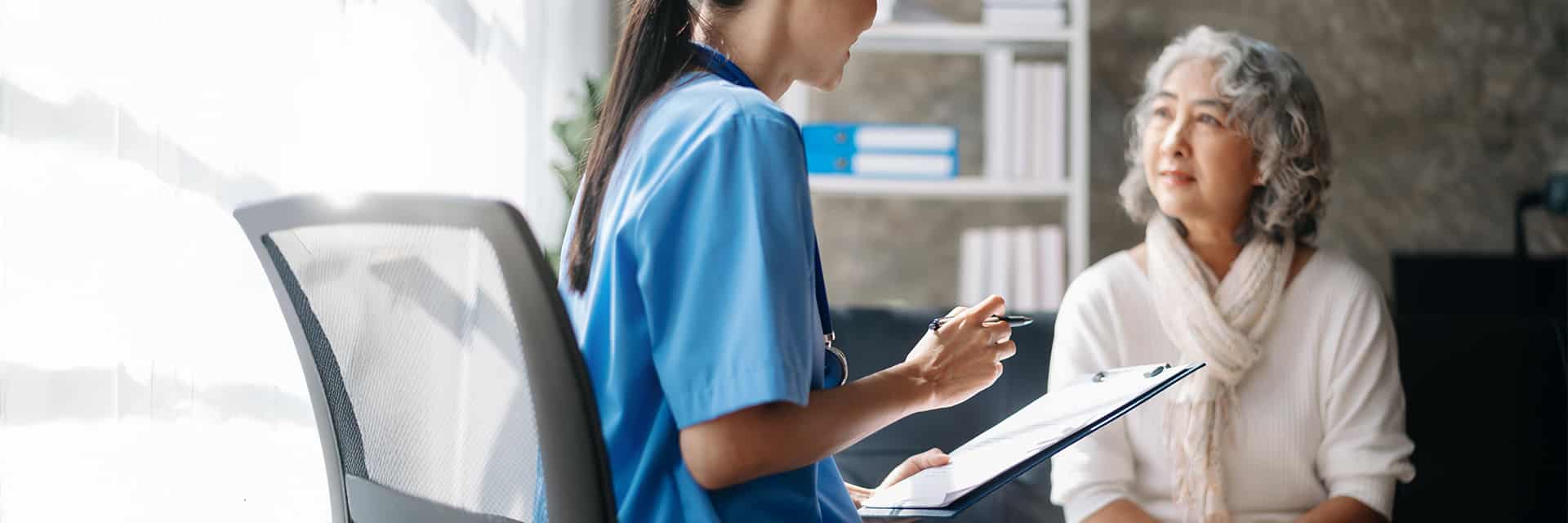 patient and counselor for drug addiction treatment at methadone clinic