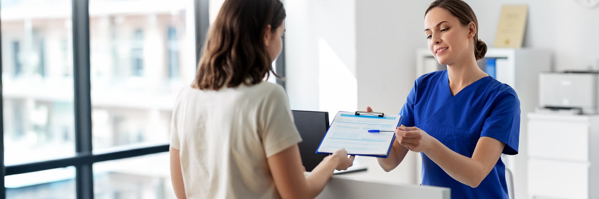 patient and suboxone doctor for drug addiction treatment at methadone clinic