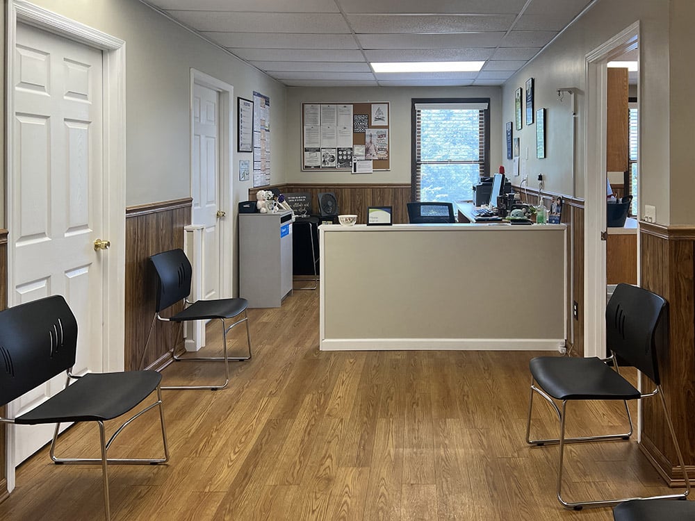 reception desk of opioid addiction treatment center
